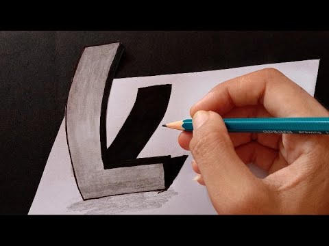 3D letter "L" easy drawing tips -  Very Easy 3D floating Letter "L"- How to Draw 3D letter L -3d art