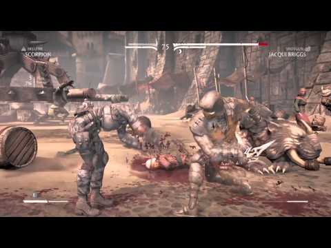 Mortal Kombat X gold scorpion vs jacqui