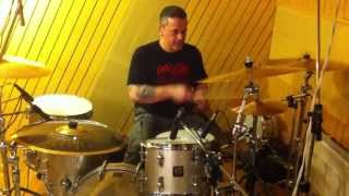 Johan Koleberg testing the drums at a ROYAL MESS recording session..... !