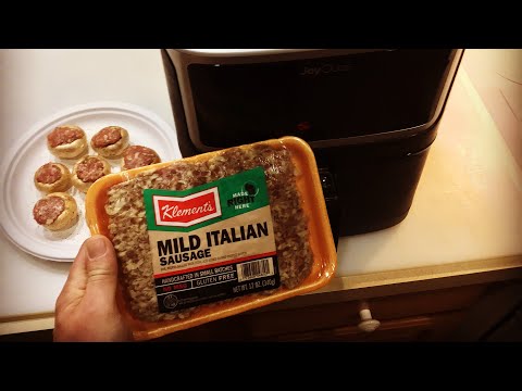 How To Make Sausage Stuffed Mushrooms On The Air Fryer! /JoyOuce 5.8 Quart Air Fryer!