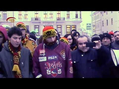 27. ledna 2014 - Podpora fanoušků jednateli HC Dukla Jihlava