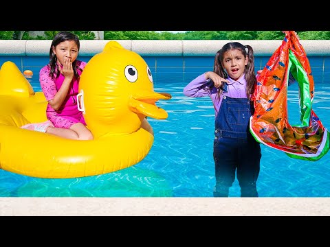 Eva & Ellie Learn Pool Safety Rules Swimming Adventure! 🏊‍♀️💦