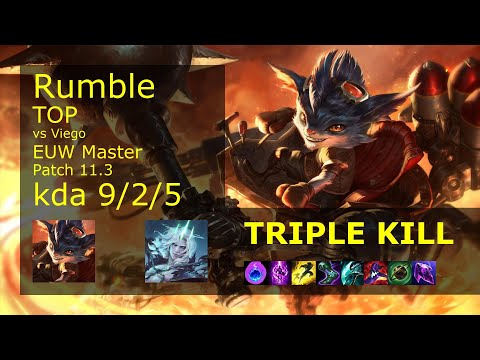 Rumble Top vs Viego - EUW Master 9/2/5 Patch 11.3 Gameplay