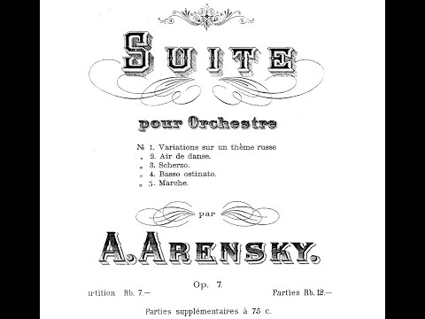 Suite in G Minor Op.7 By Anton Arensky (with Score)