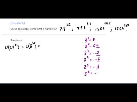 Clasa a V-a - Cap. Numere naturale - ex. 13 - ultima cifra a lui 8 la o putere