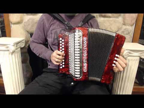 CAST406ADR - Red Castiglione Diatonic Button Accordion AD 21 8 $799