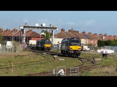 Freight and passenger trains at various locations