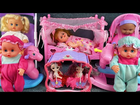 10 Minutes Satisfying with Unboxing Pink Doll Bed Play Set Review Toys | ASMR 
