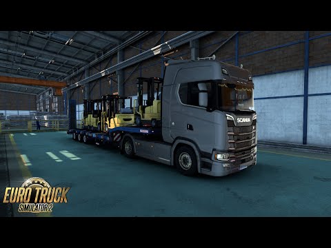 ETS2 Gameplay | Scania 580 S | Linz to Vienna | Forklifts 11t