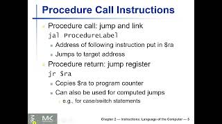 [14] MIPS Leaf Procedures Calls - Example 1