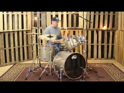 DW Collector's Maple/Mahog Nickel Sparkle Glass Drum Set - 22, 10, 12, 16 - SO# 1121124