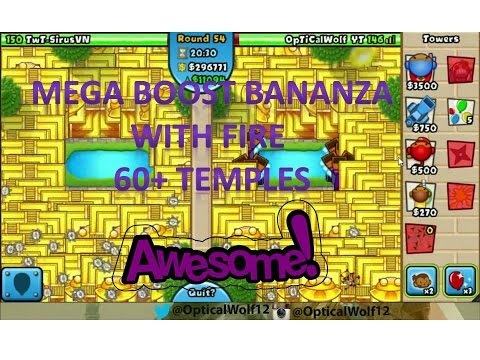 Mega boost bananza with fire gameplay!! 60+ temples