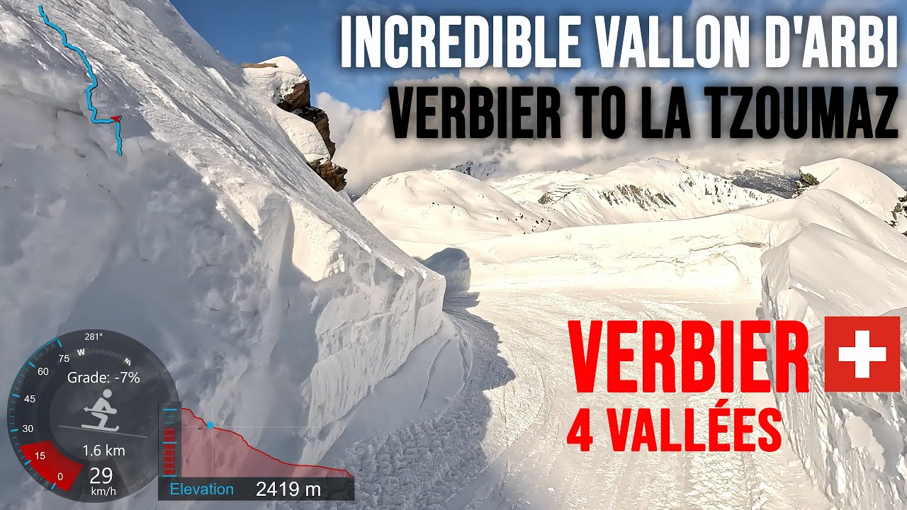 Full run: Verbier to La Tzoumaz via Col des Mines and Vallon d'Arbi — 10km POV