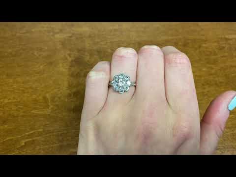 1.50ct Diamond, Platinum, Yellow Gold, And Cluster Ring - Pomona Ring - Hand Video