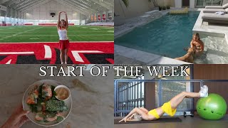 VLOG: night swim, teaching a workout class, getting our pottery back, night routine, spring rolls