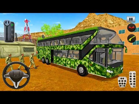 US Offroad Army Soldier Transport Bus Driving Simulator - Android Gameplay