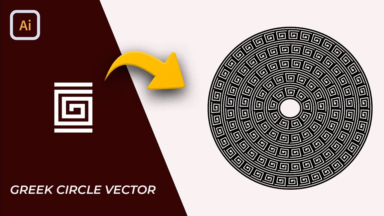 Greek Circle Vector Design in Adobe Illustrator | Waseem Graphics