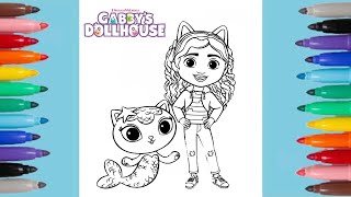 Gabby and MerCat Coloring Page | Gabby's Dollhouse