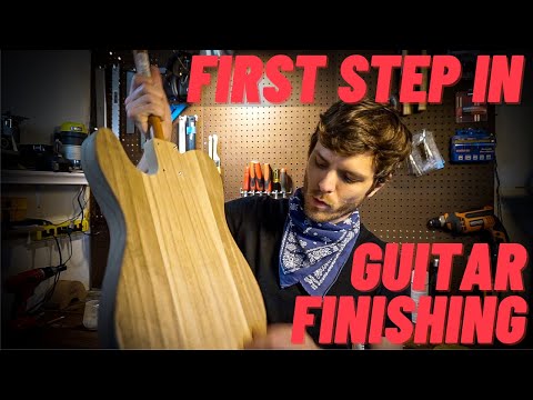The FIRST STEP in FINISHING A GUITAR|How to grain fill a guitar body!