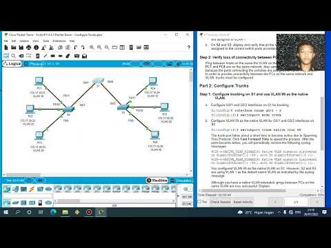 3.4.5 packet tracer - configure trunks