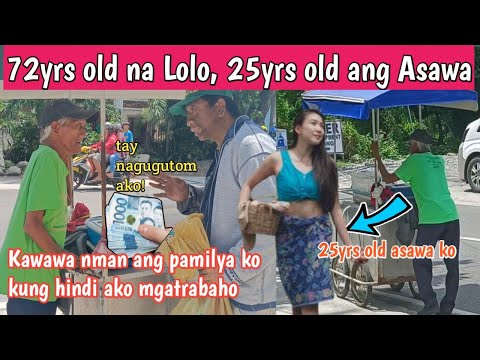 72 years old na Lolo na masipag at may asawang 25 years old nakatanggap ng biyaya kay Daddy Frankie