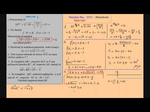 Simulare Bacalaureat 2023 - Hunedoara - Mate Info
