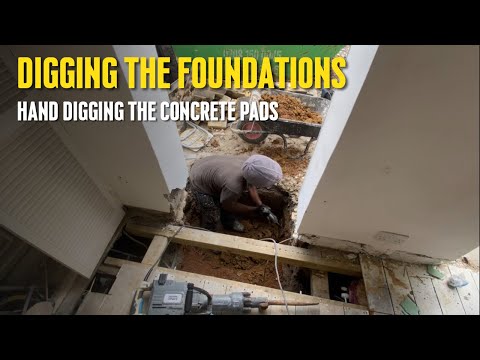 London extension build - Episode 4 - Digging the first foundation pad for box steel