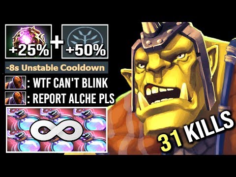 WTF INFINITY STUN +800 DMG Alchemist vs Anti-Mage Share Scepter For All Team Crazy Farm Dota 2