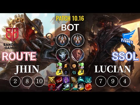 SB Route Jhin vs AF SSol Lucian Bot - KR Patch 10.16