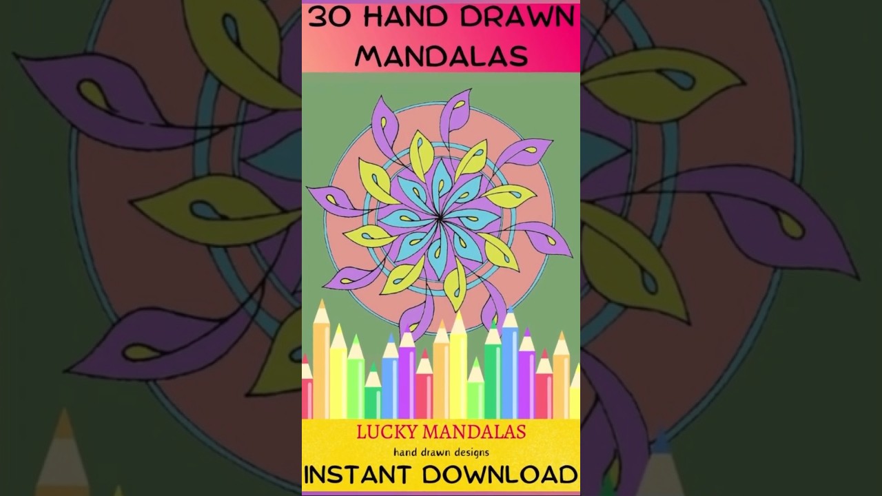 Hand Drawn Mandalas For Coloring | Printable Colouring Book | Instant Download PDF Colouring Pages