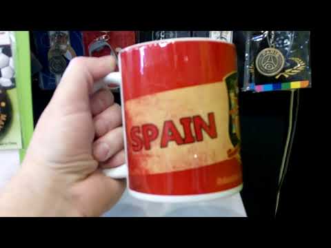 Кружка керамическая сборной Испании красно-желтая