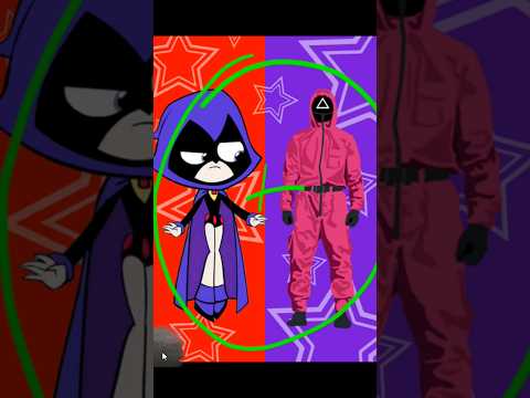 Teen Titans GO Raven mixing with Squid Game transforms #teentitansgo #squidgame #colorswap #shorts