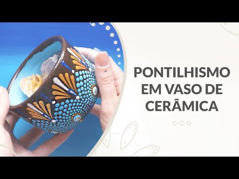 COMO FAZER PONTILHISMO EM VASO DE CERÂMICA | VOCÊ VAI AMAR 😍 | Moon Mandalas - Monique Rocha