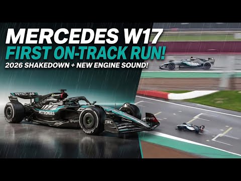 Mercedes W17 First On-Track Run at Silverstone! 2026 Shakedown in the Wet + New Engine Sound