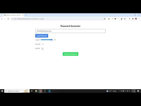 Password Generator Using React Js Javascript Tailwind