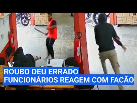 FUNCIONÁRIOS ARMADOS COM FACÕES REAGEM A ASSALTO E IMOBILIZAM SUSPEITO  | FLAGRANTE EM FOCO
