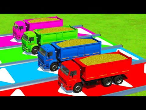 Load Sunflower And Transport With Kamaz Trucks - Farming Simulator 22