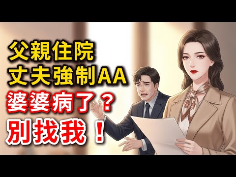 【家庭倫理】父親住院丈夫強制AA，我簽字後「嚴格執行」，婆婆生病那天他徹底崩潰了&hellip;&hellip;#有聲小說 #為人處事 #人生智慧 #幸福生活 #幸福人生 #中老年生活 #為人處世 #生活經驗 #情感故事