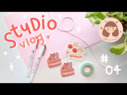 studio vlog ep.04 🍓 making stickers + talk (a heart-to-heart about my experience on youtube)