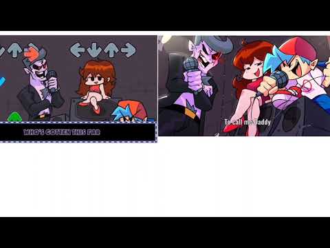 fnf DAD BATTLE WITH LYRICS duo mashup the Man on the Internet + RecD