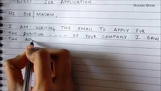 Email Writing for Job Application | How to Write an Email for Your Job Application | Rough Book