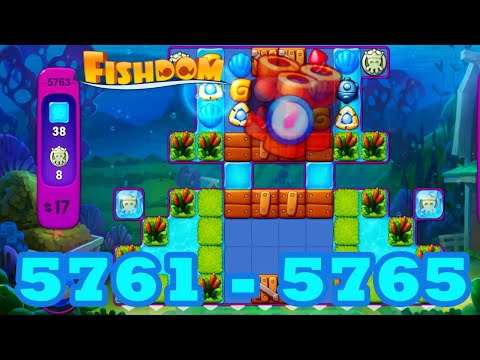 Fishdom Level 5761 - 5765 HD Walkthrough | 3 match puzzle | gameplay | android | 5762 | 5763 | 5764