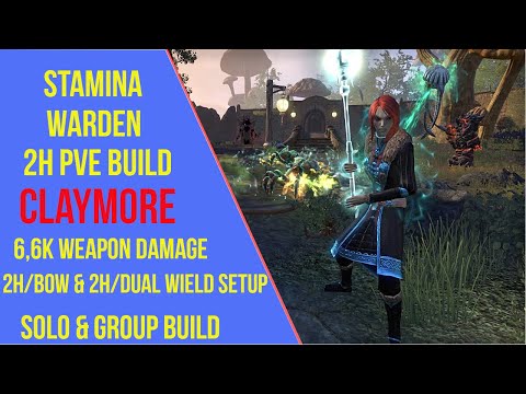 ESO 2H Stamina Warden PVE Build - Claymore - Waking Flame
