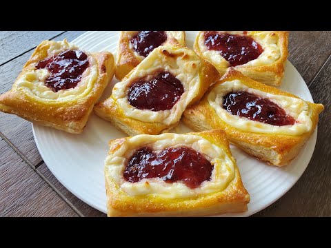 Easy Strawberry Cream Cheese Danish | Puff Pastry Danish