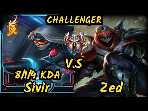Rekkles (SIVIR) vs ZED - 8/1/4 KDA BOTTOM ADC CHALLENGER GAMEPLAY - EUW