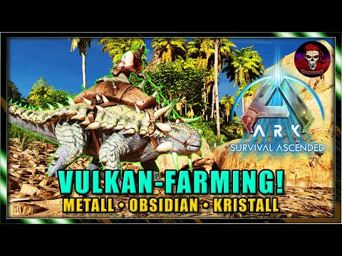 ARK Survival Ascended The Island | #6 | Vulkan-Farming mit Ankylo – Metall & Obsidian | Deutsch