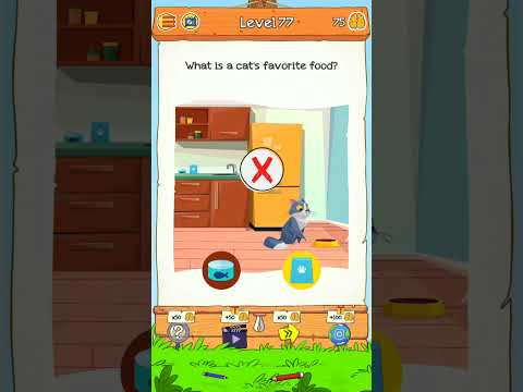 Braindom 2 Level 77 || what is a cat's favourite food.