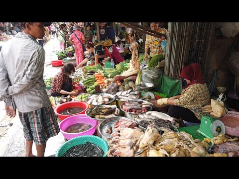 Amazing Cambodian market food and Daily Cambodian food