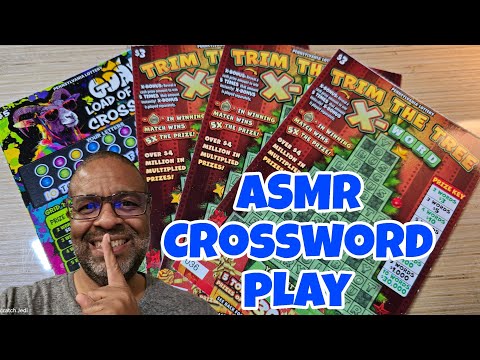 ASMR STYLE CROSSWORD SCRATCH OFF TICKET | Full Play Pa lottery #asmrsleep #crossword #asmrsounds