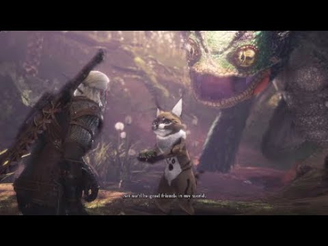 Monster Hunter World Geralt Pukei Pukei in Peril Side Quest Witcher 3 Crossover